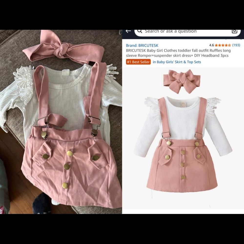 Pink Toddler Outfit with Headband